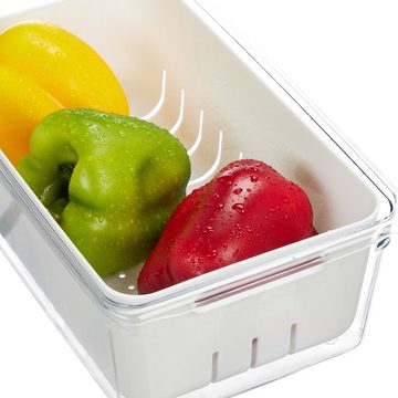 relaxdays Frischhaltedose Kühlschrank Organizer 4er Set, Kunststoff