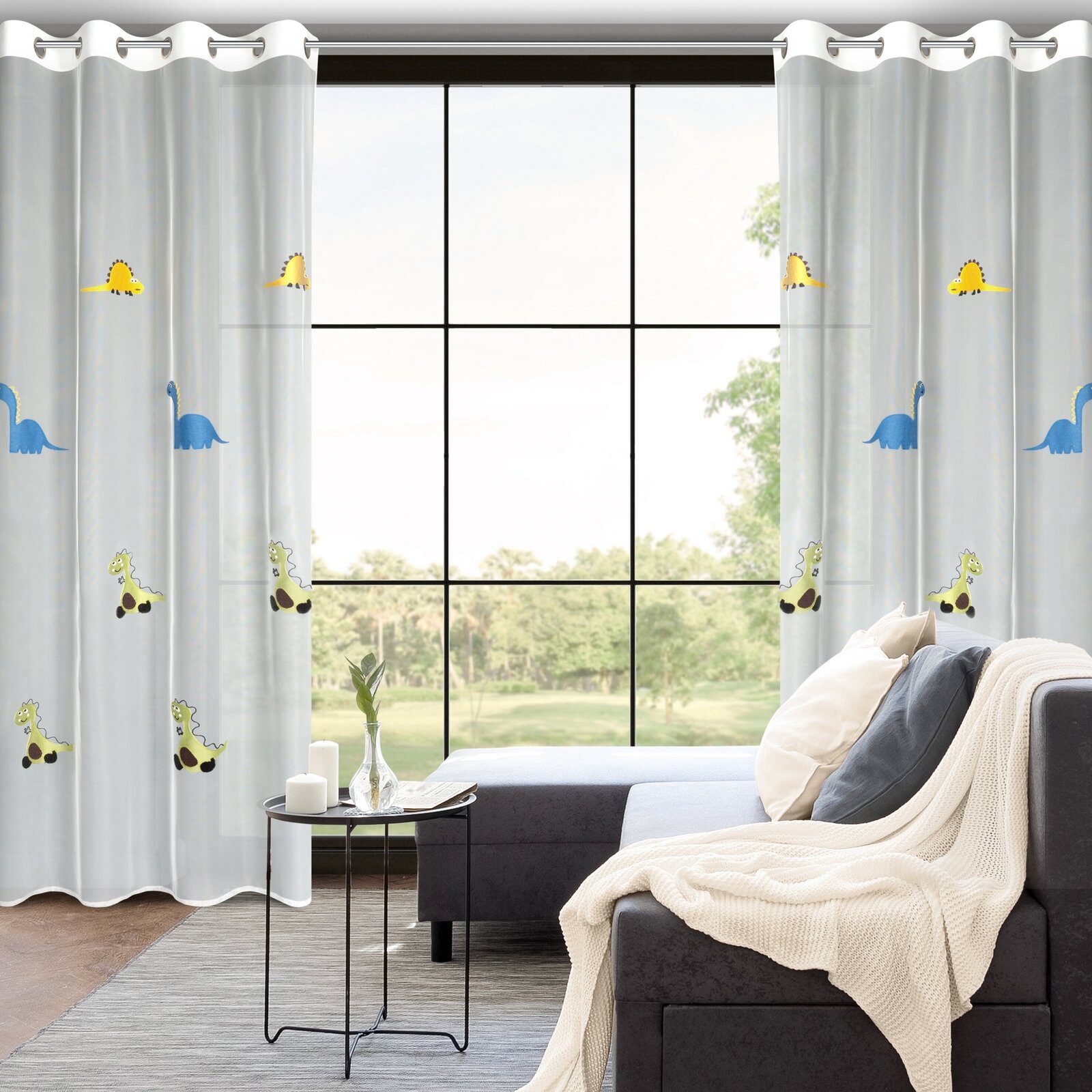 Eurofirany Gardine Kinderzimmer Ösen 140x250 Blumen günstig online kaufen