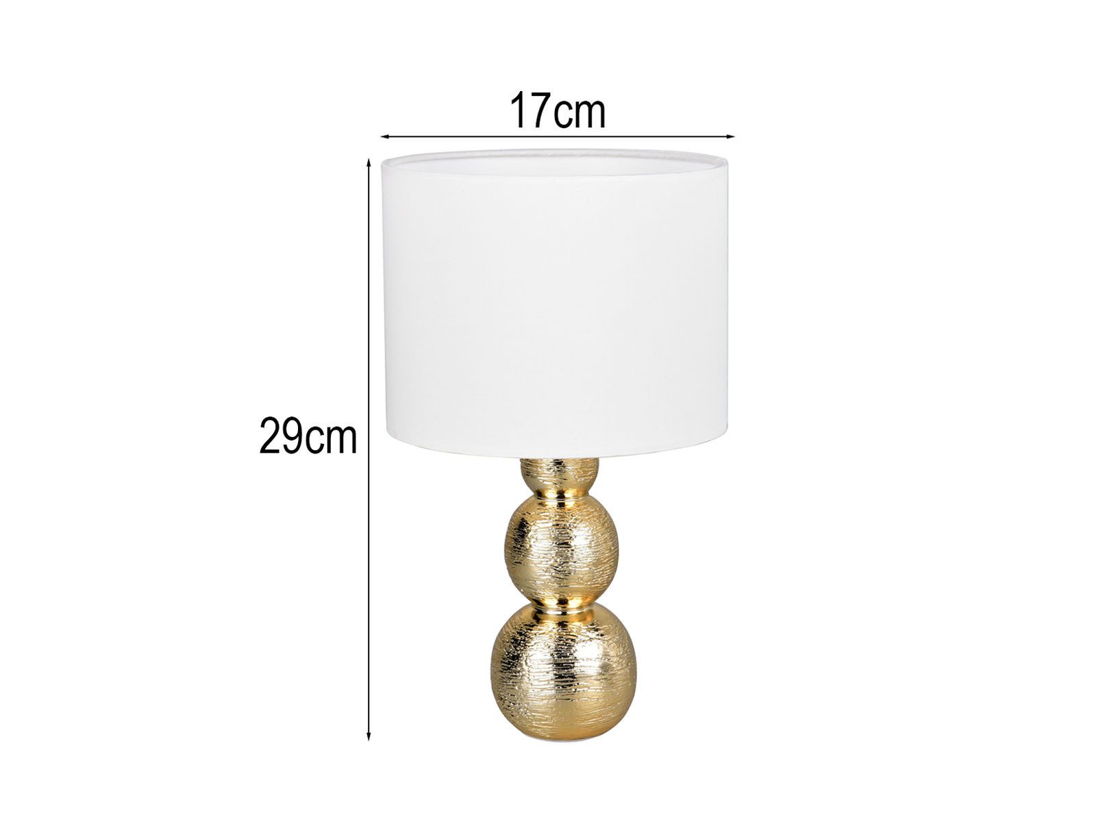 Reality Leuchten LED Nachttischlampe aus Keramik mit Stoffschirm Weiß H: 29cm, Dimmfunktion, LED wechselbar, warmweiß, Tischlampe Design-klassiker Lampenschirm  – Bild 4 von 5