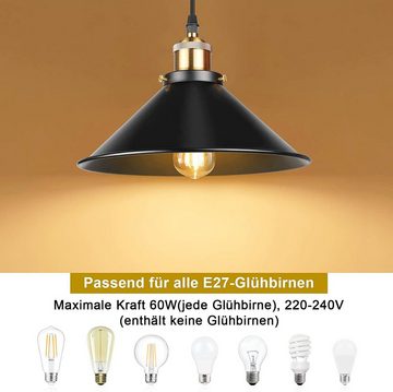 oyajia Pendelleuchte Retro Deckenleuchte Deckenlampe Vintage-Leuchte Pendelleuchte E27, LED wechselbar, Hängelampe Industriedesign E27 Lampenschirm, 1/2 Stück