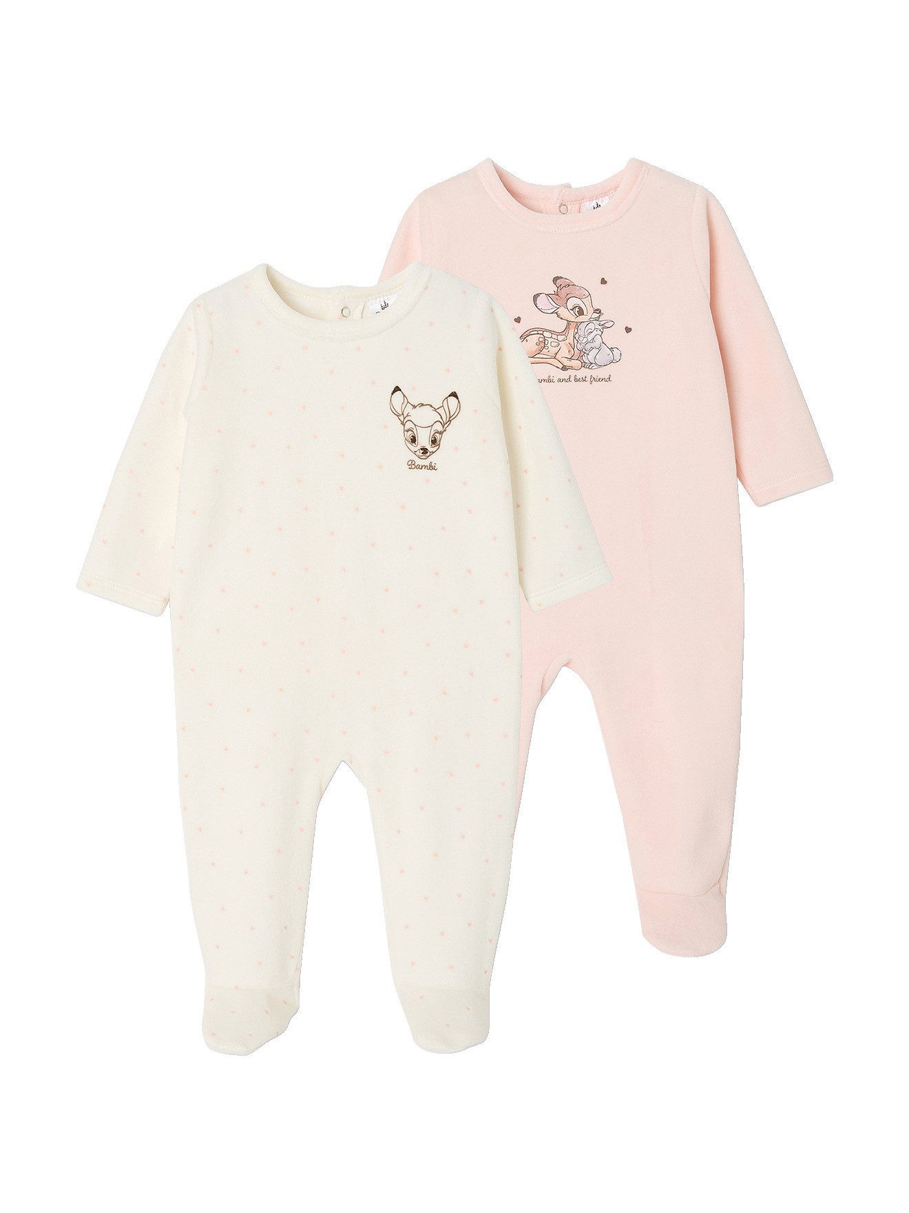 vertbaudet Schlafoverall Baby Samt-Strampler Disney Animals BAMBI