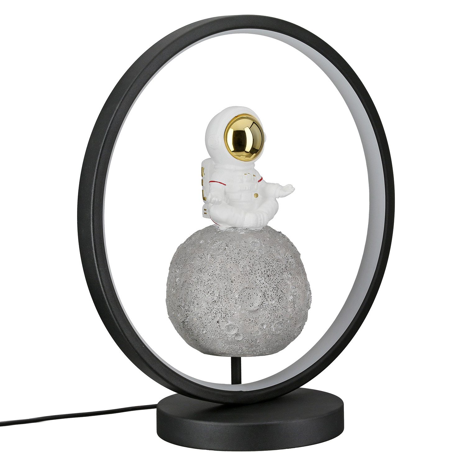 GILDE Tischleuchte JUNO Leuchte(LED) - schwarz,weiß - Kunstharz - Höhe 33cm x Breite 30cm, Tischlampe - Schreibtischlampe - Nachttischlampe