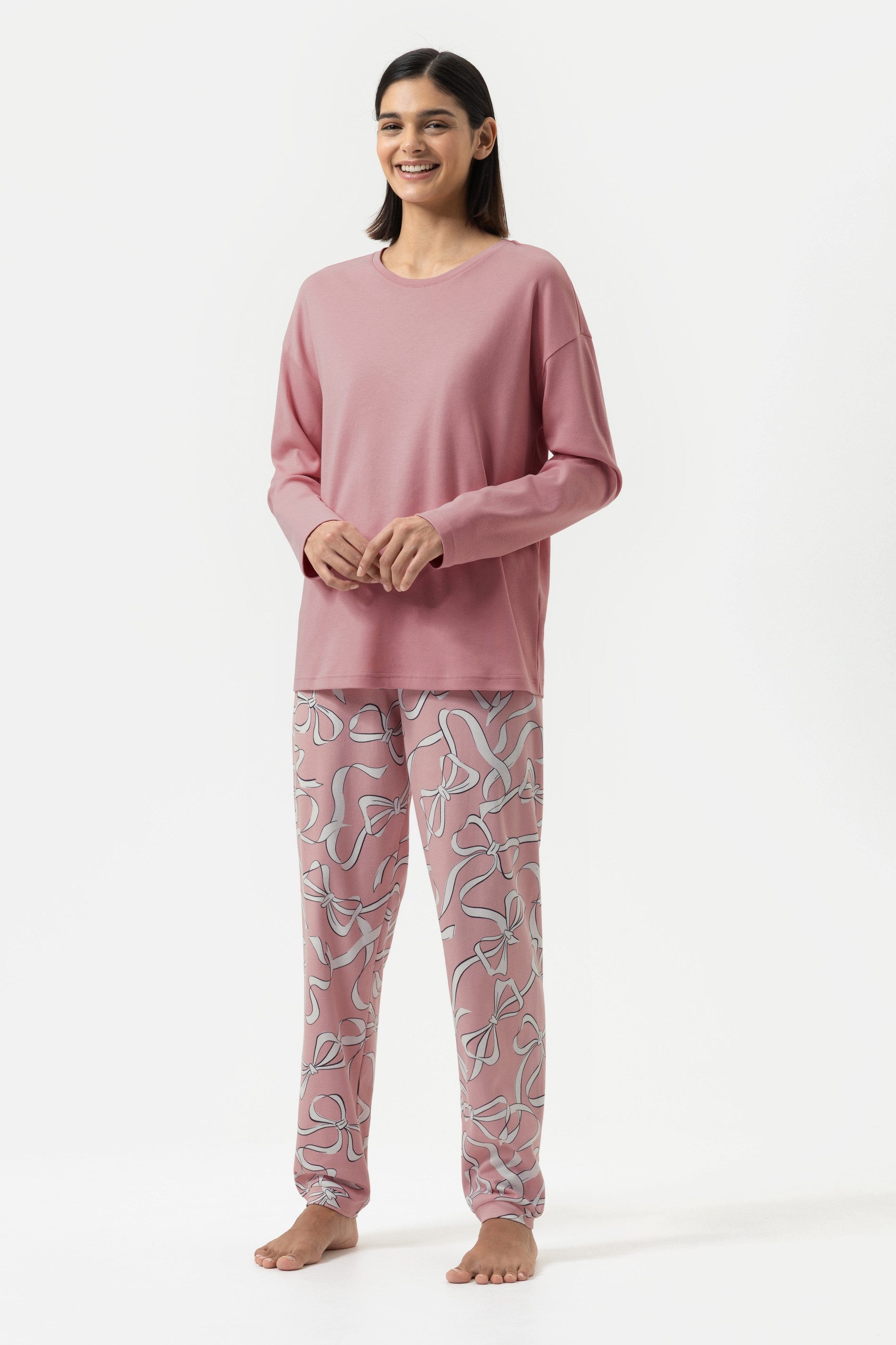 Mey Schlafanzug Serie Pretty Bows Angesagter Schlaufenprint (2 tlg) Pyjama- günstig online kaufen