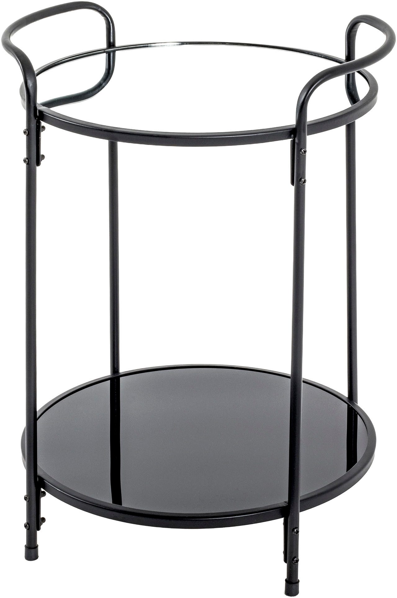 HAKU Beistelltisch Sofatisch, Wohnzimmertisch (1-St), rund - aus Metall Schwarz - Ø/H 37/50 cm