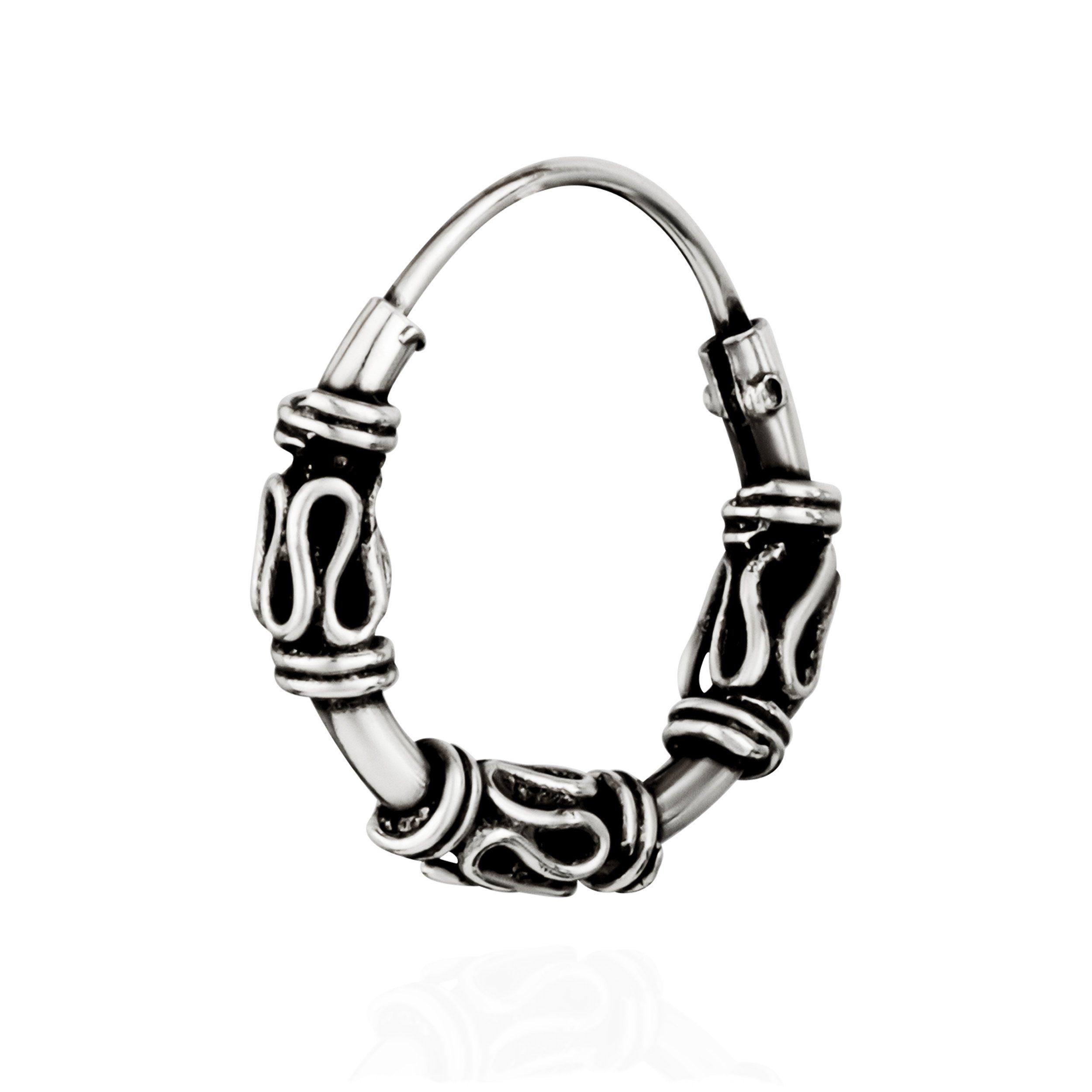 Single-Creole Single 925 Silber Keltische Bali Ohrschmuck 12mm