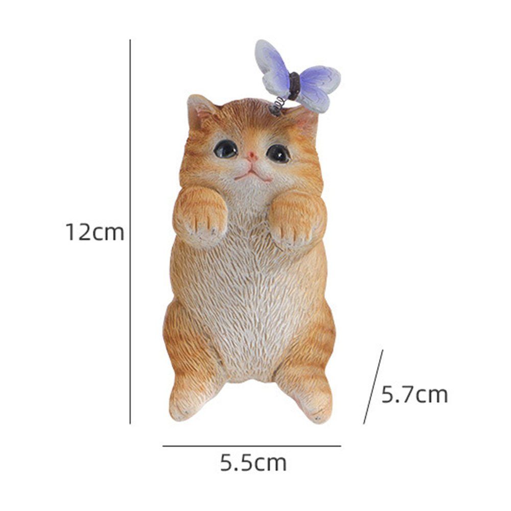 Blusmart Tierfigur Niedliche Katzen-Miniatur-Ornamente, Feengarten-Zubehör Für bs38016