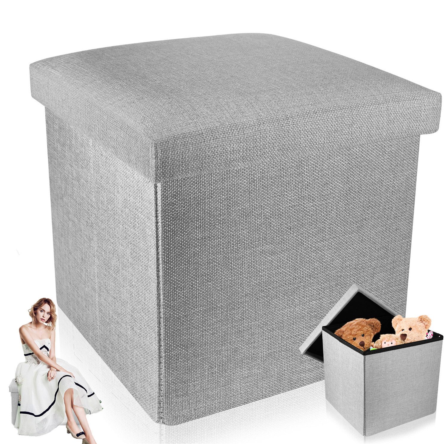 Sitzhocker Sitzhocker mit Stauraum Sitzbank Faltbar Truhen Aufbewahrungsbox