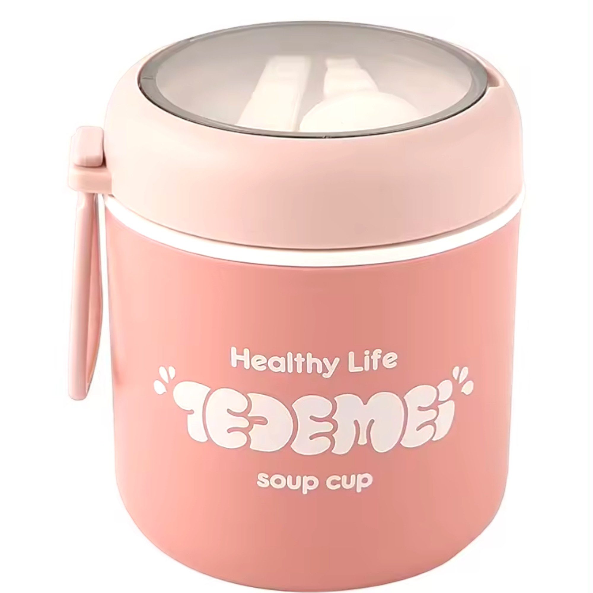 ROY Müslibox Thermobehälter 510 ml – Isolier-Suppenbecher & Müsli-Becher To Go, BPA-frei & lebensmittelechte Materialien & Edelstahl, (Auslaufsicherer Deckel mit integriertem Löffel, Thermobehälter & Müsli Becher in einem), Hält Speisen bis zu 6 Std. warm & 8 Std. kalt