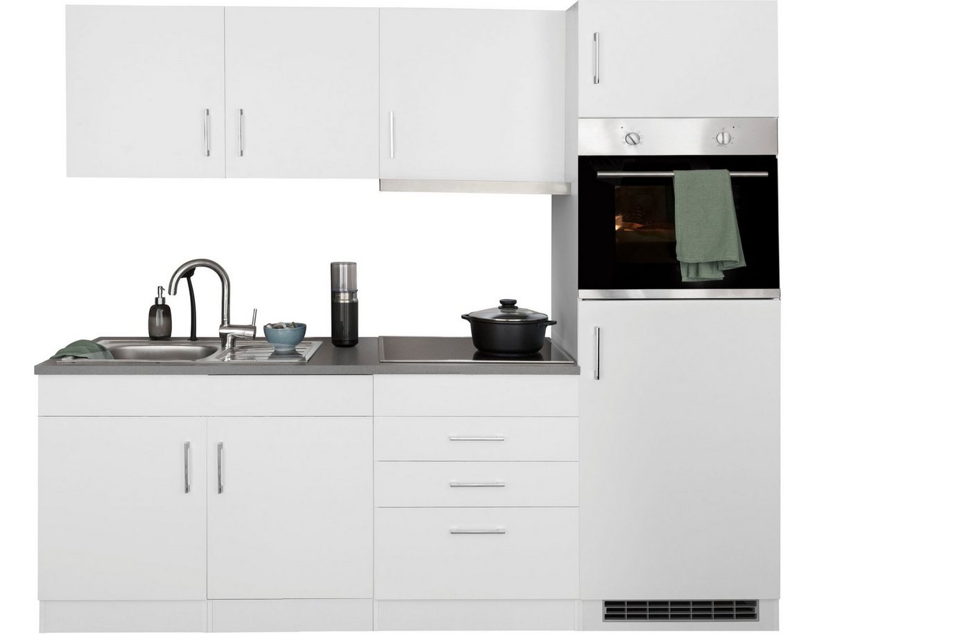 HELD MÖBEL Küchenzeile »Paris«, mit E-Geräten, Breite 220 cm, wahlweise mit Induktionskochfeld-HomeTrends