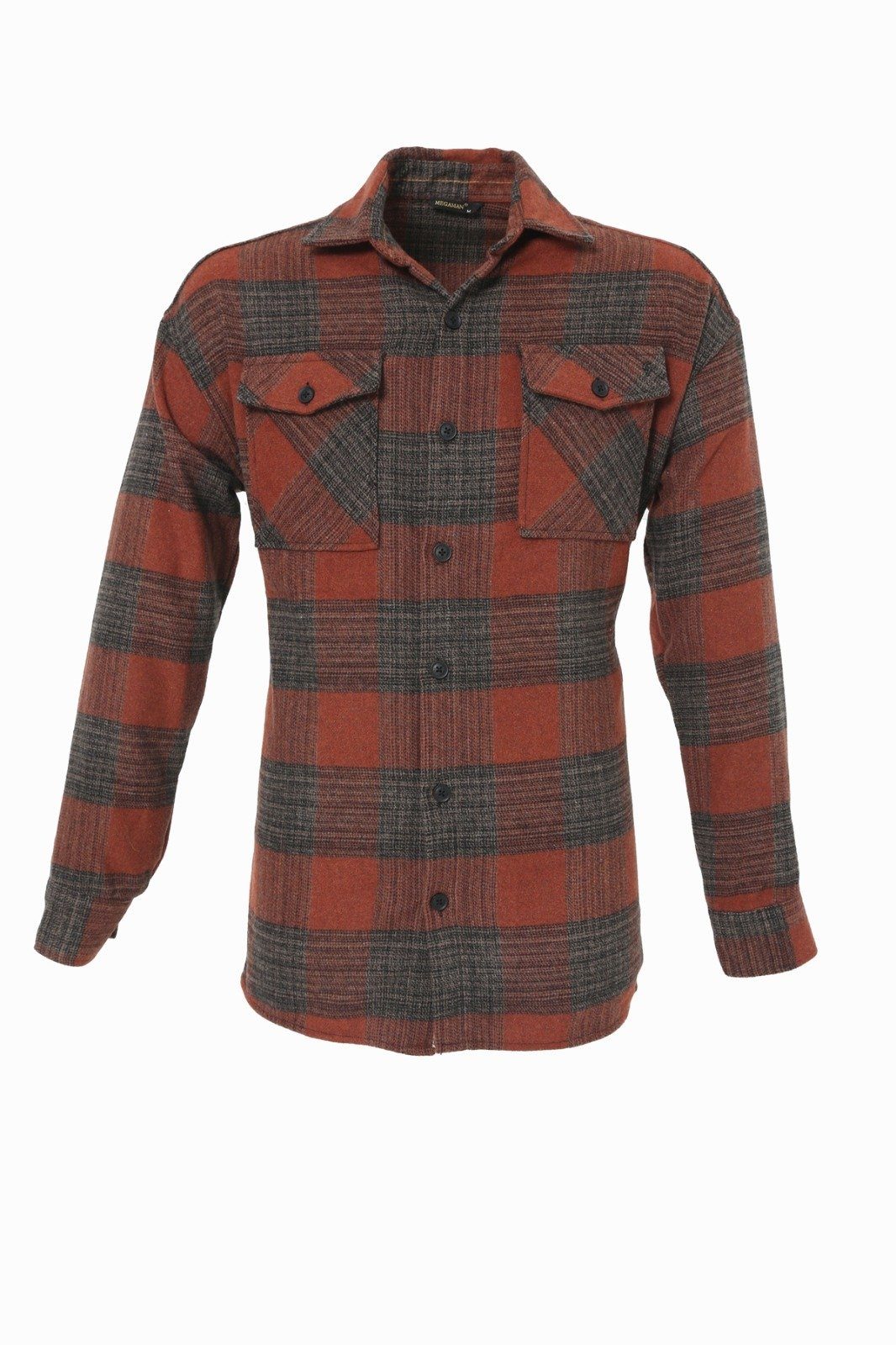 Megaman Jeans Flanellhemd Flanellhemd H-265 Flanellhemd Kariert Hemd Holzfä günstig online kaufen