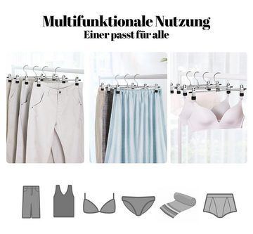Homewit Kleiderbügel Hosenbügel Kleiderbügel mit Clips für Hosen Socken Röcke, (Packung, 16-tlg), Anti-Rutsch Platzsparend