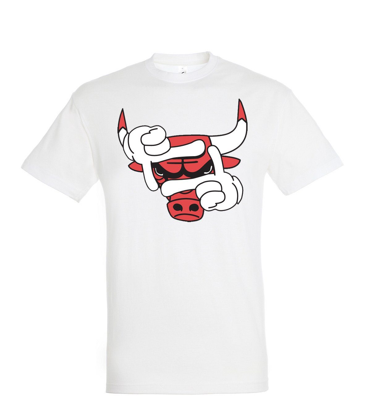 Herren T-Shirt Designz Youth Sport Weiß T-Shirt Frontprint mit modischem Bulls