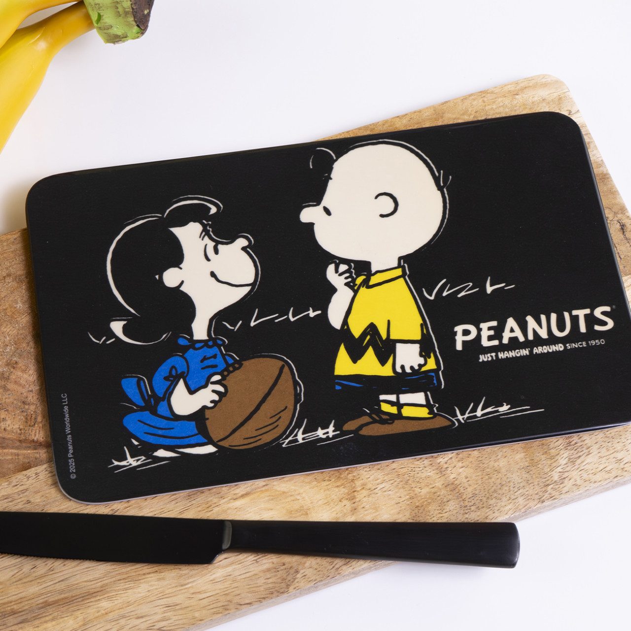 Geda Labels GmbH Frühstücksbrett Peanuts Friendship & Wisdom, Melamin, (1-St), Schwarz, 23,5x14, Anti Rutschnoppen
