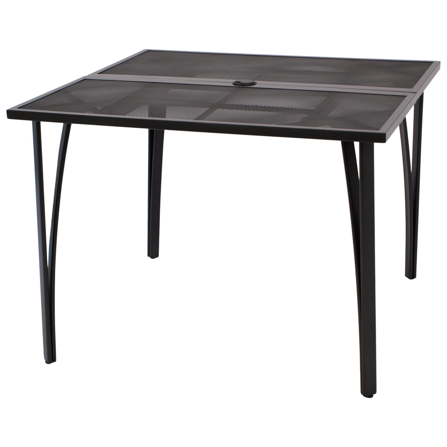 DEGAMO Gartentisch CLASSIC, 100x100cm, stabiles Stahlgestell, Tischplatte Streckmetall anthrazit