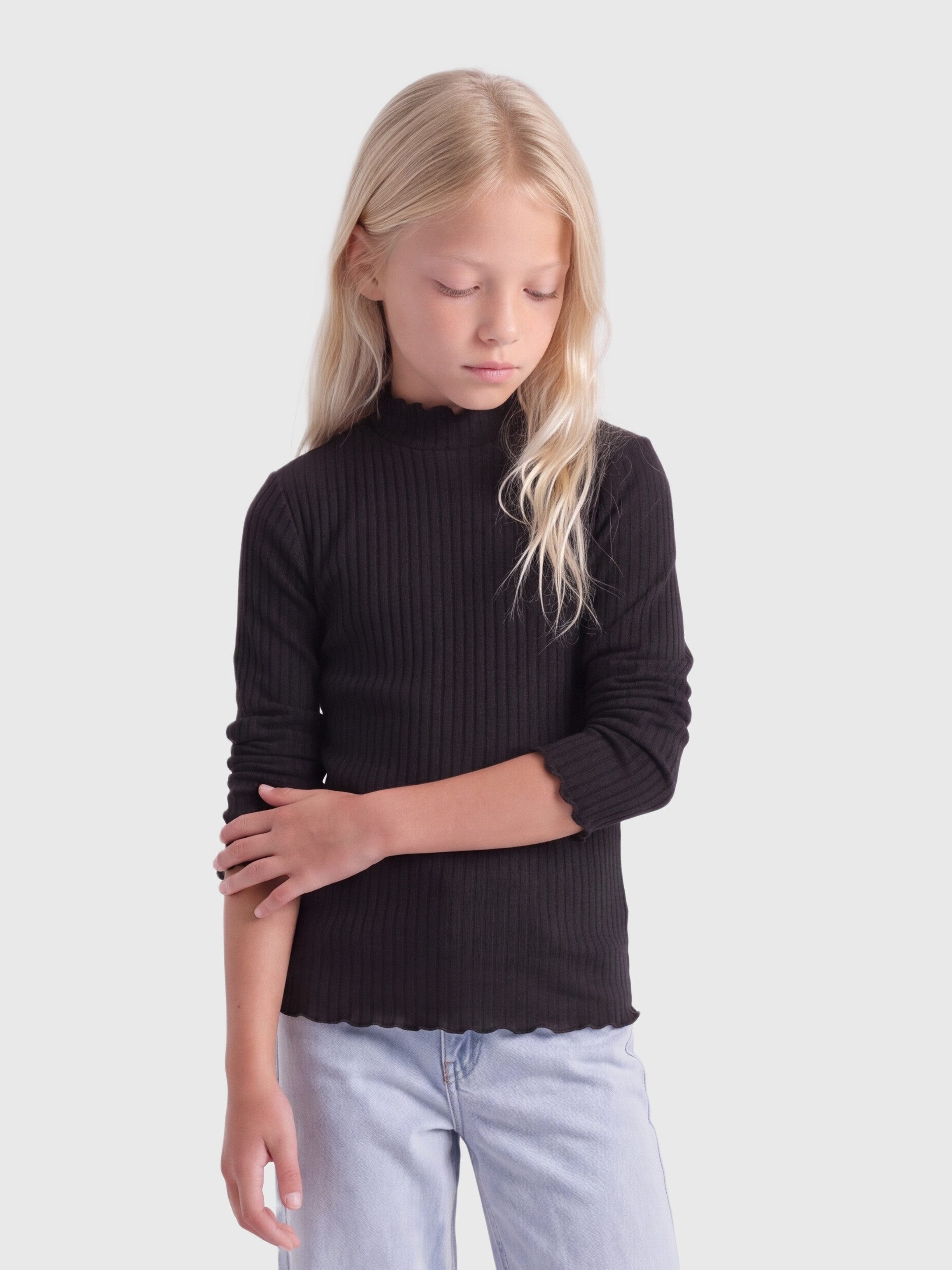 KIDS ONLY Langarmshirt KOGFRANSISKA SCHOOL LS HI-NCK TOP JRS Viskosemischung