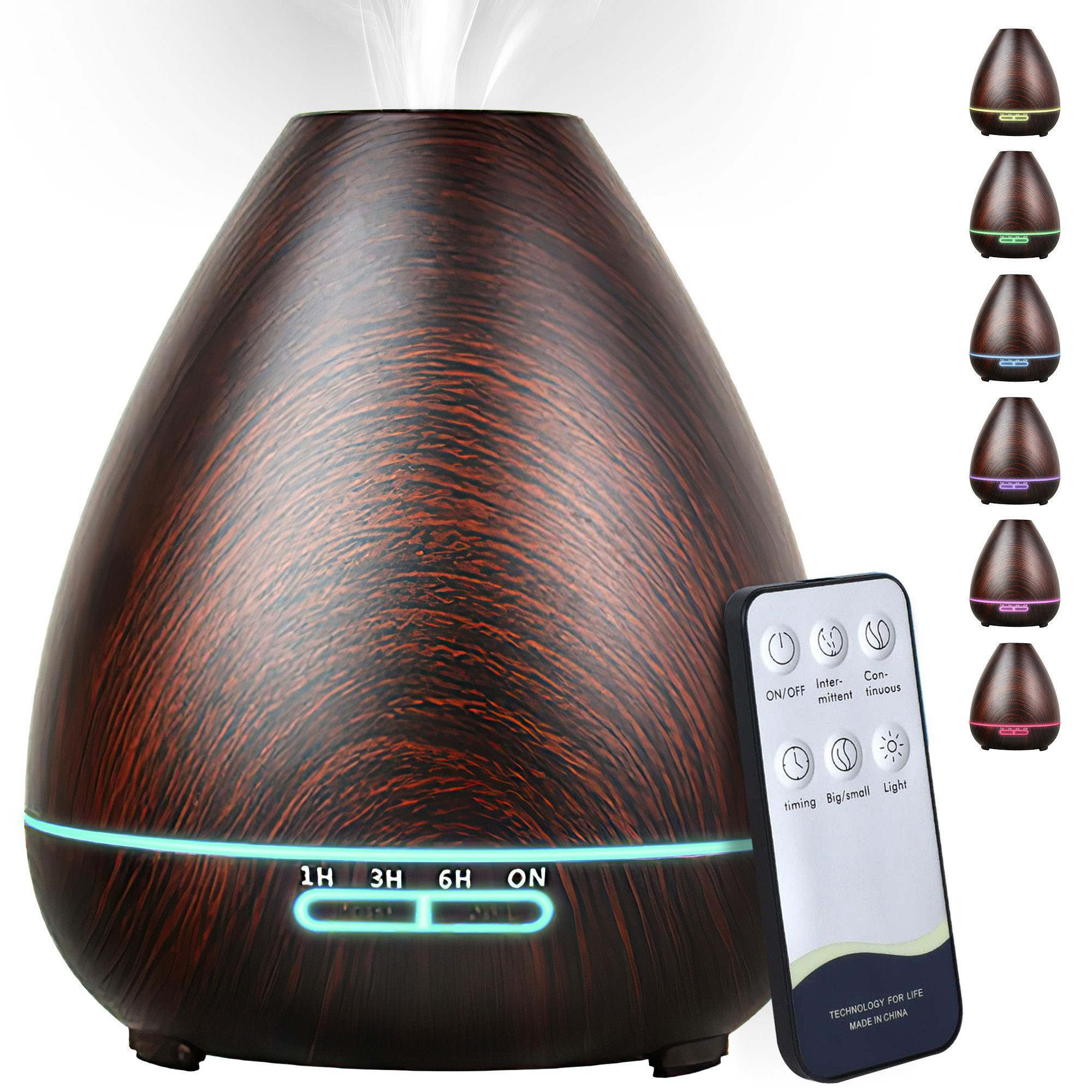 Luftreiniger Aroma Diffuser für Duftöle LED-Licht Humidifier Raumbefeuchter 400ml