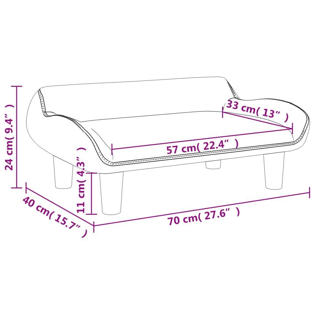 vidaXL Kindersofa Kindersofa Kinderzimm Schwarz cm Samt Kindermöbel Kindercouch 70x40x24