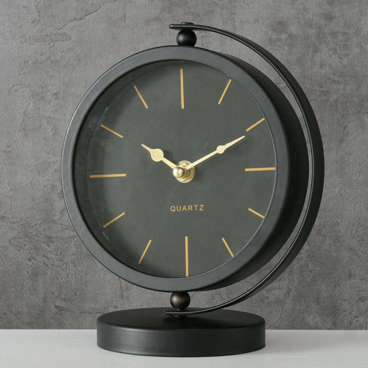 BOLTZE GRUPPE GmbH Uhr Schwarze Tischuhr BALIA, goldene Zeiger, 20 cm günstig online kaufen