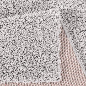 Hochflor-Läufer Shaggi uni 500, Carpet City, rechteckig, Höhe: 30 mm, Shaggy-Teppich, Uni Farben, ideal für Flur & Diele, Langflor, Weich