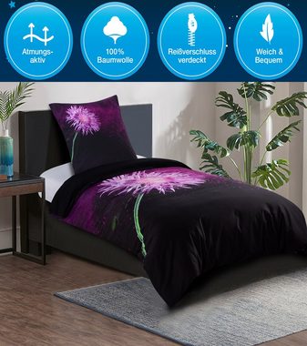 Bettwäsche Purple Dust 135x200 cm, Bettbezug und Kissenbezug, Sanilo, Baumwolle, 2 teilig
