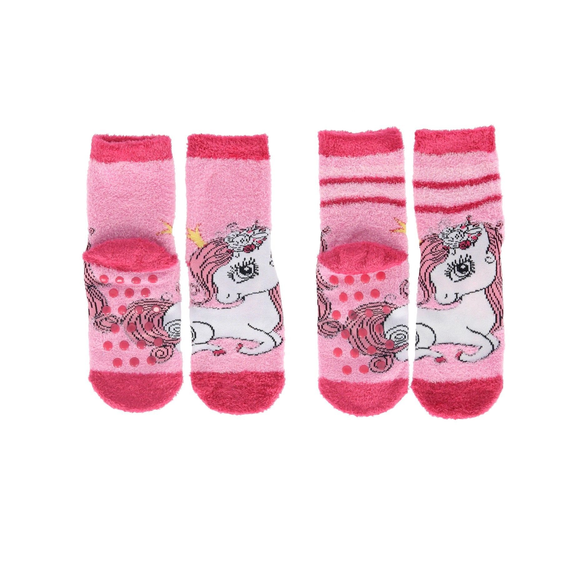 unicorn Socken Socken 2er-Pack Flauschige Socken für kleine Einhorn-Fans