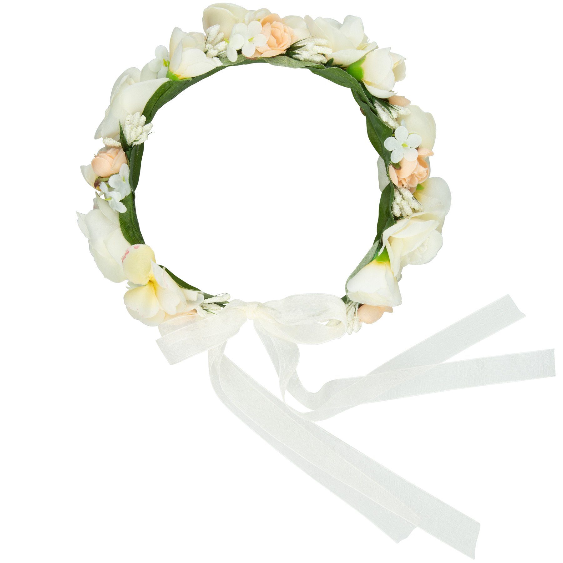 dressforfun Haarband Stirnband, Für viele Anlässe und Outfits, charmantes Accessoire, Haarschmuck, 1-tlg., Konfektionsgröße 0 in grün/weiß, Natürlich und detailgenau gearbeitet, Per Satinschleife verstellbar