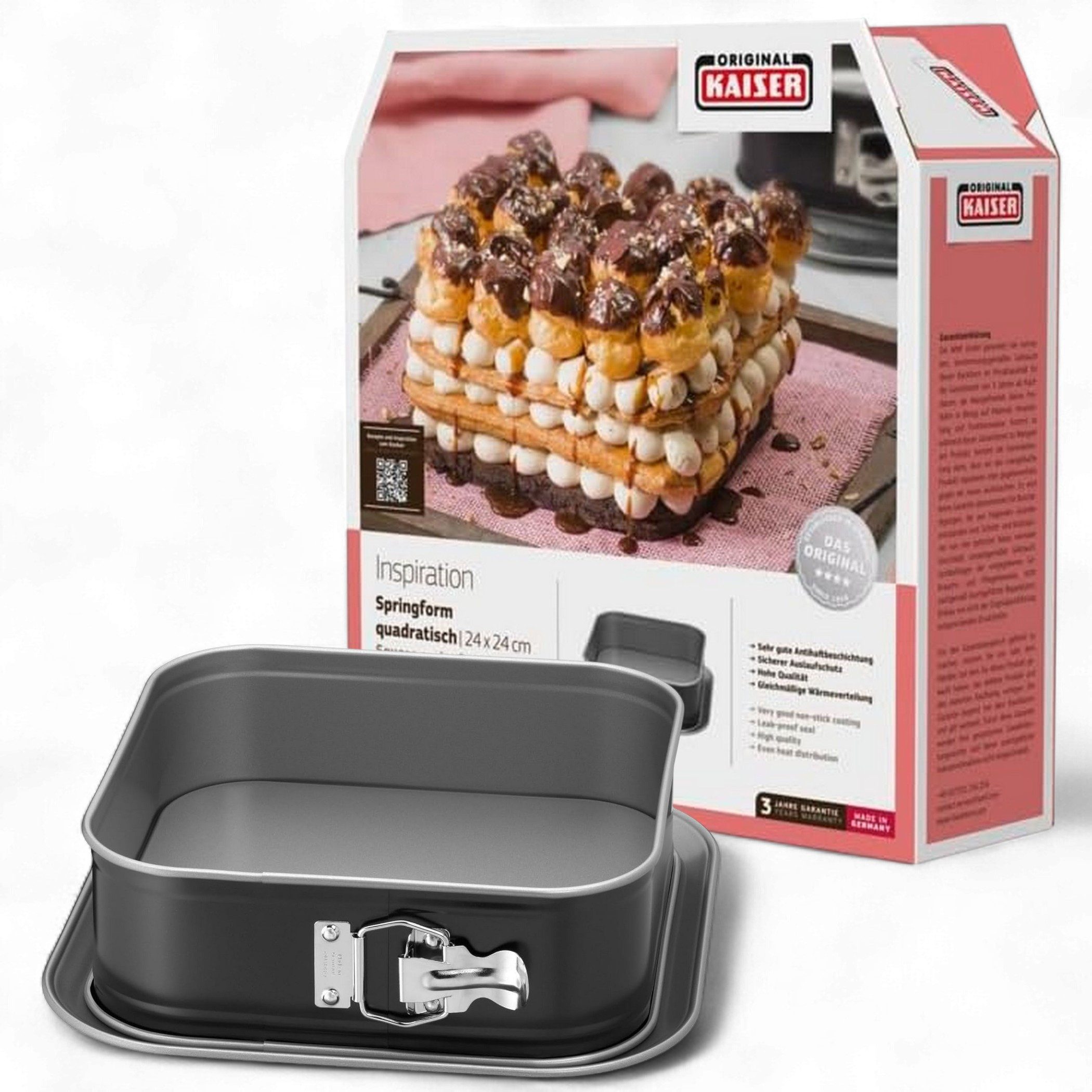 Kaiser Backformen Springform KAISER Inspiration Springform quadratisch 24 x 24 cm