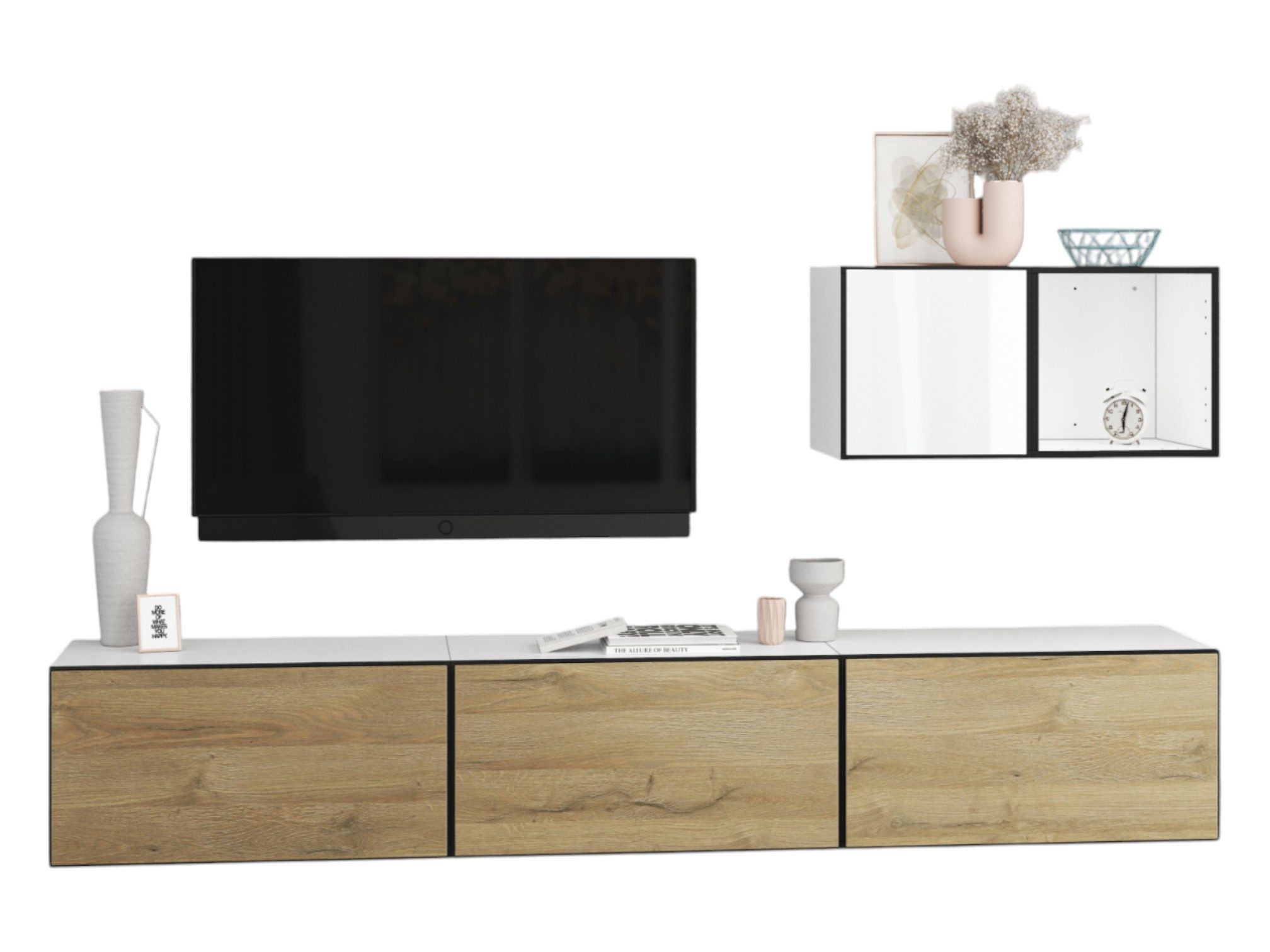 weiß matt / Evoke Eiche / weiß Hochglanz M1