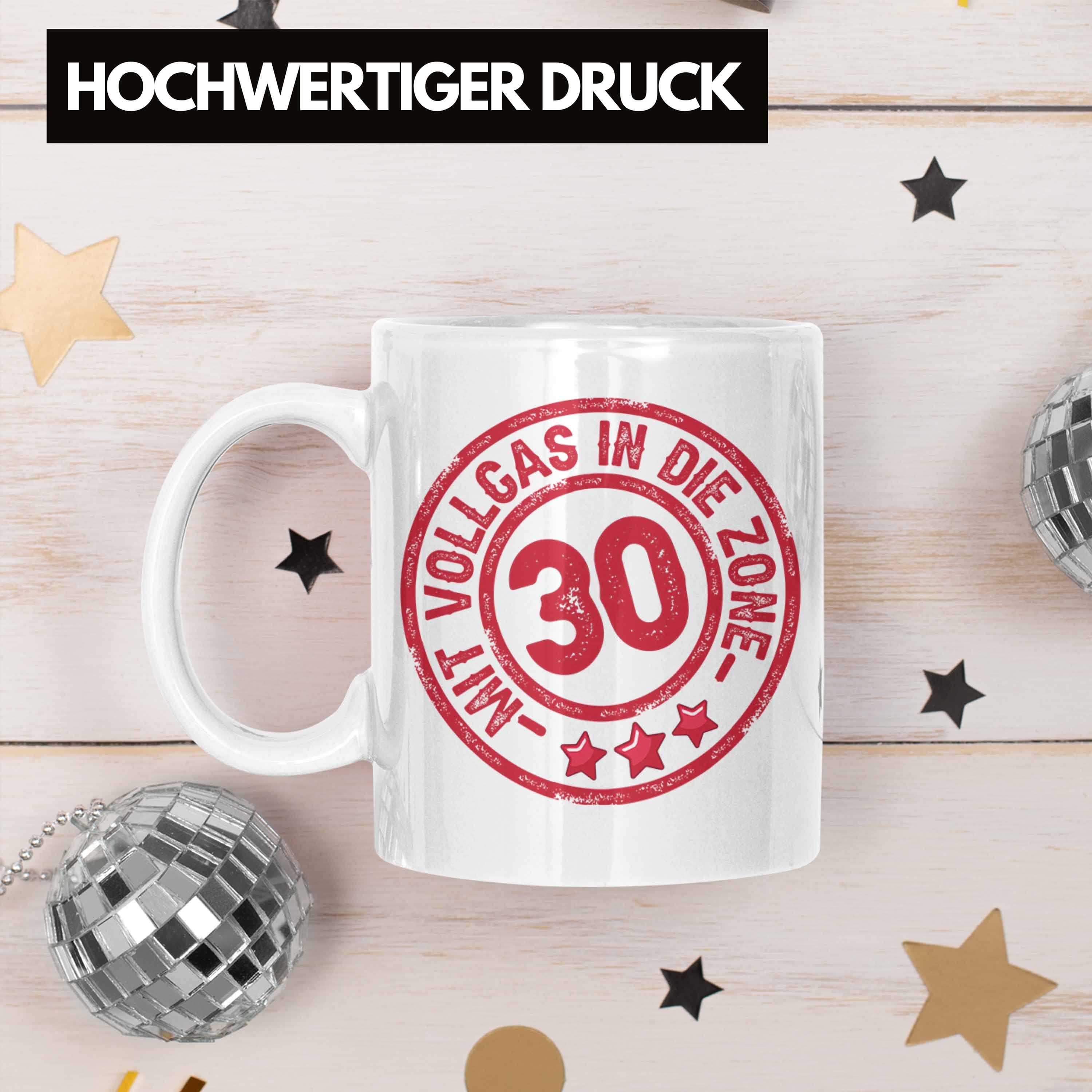 30 Trendation Kaffee-Becher Tasse Die Zon Vollgas 30er Geburtstag Geschenk Weiss In Mit Tasse