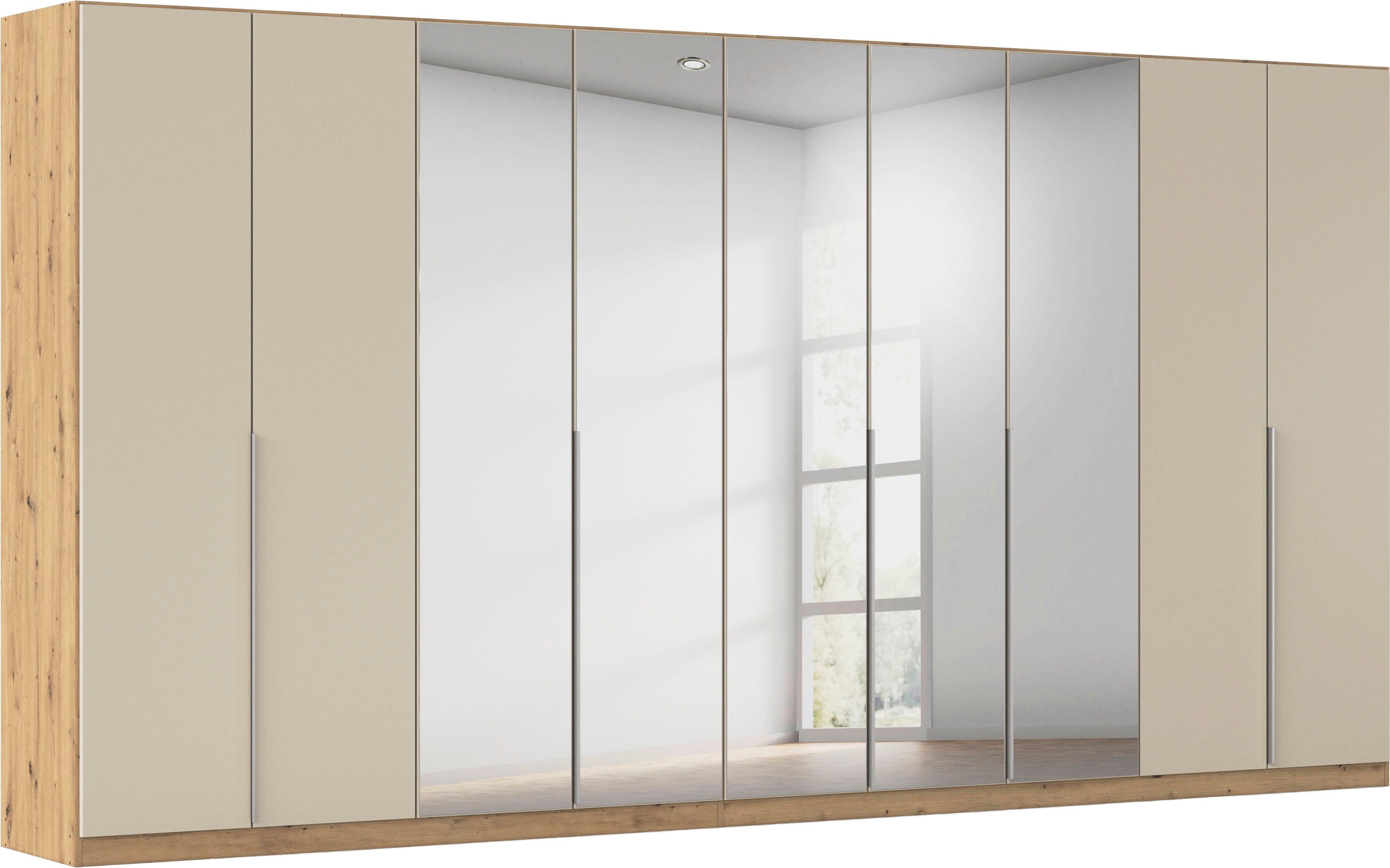 OTTO home Drehtürenschrank Kleiderschrank Schrank Garderobe AGORDO mit Dekor- oder Hochglanzfront (in zwei Griff-Farben, Breiten 91-405 cm) durchdachte Innenausstattung, in 8 Breiten und 2 Höhen MADE IN GERMANY