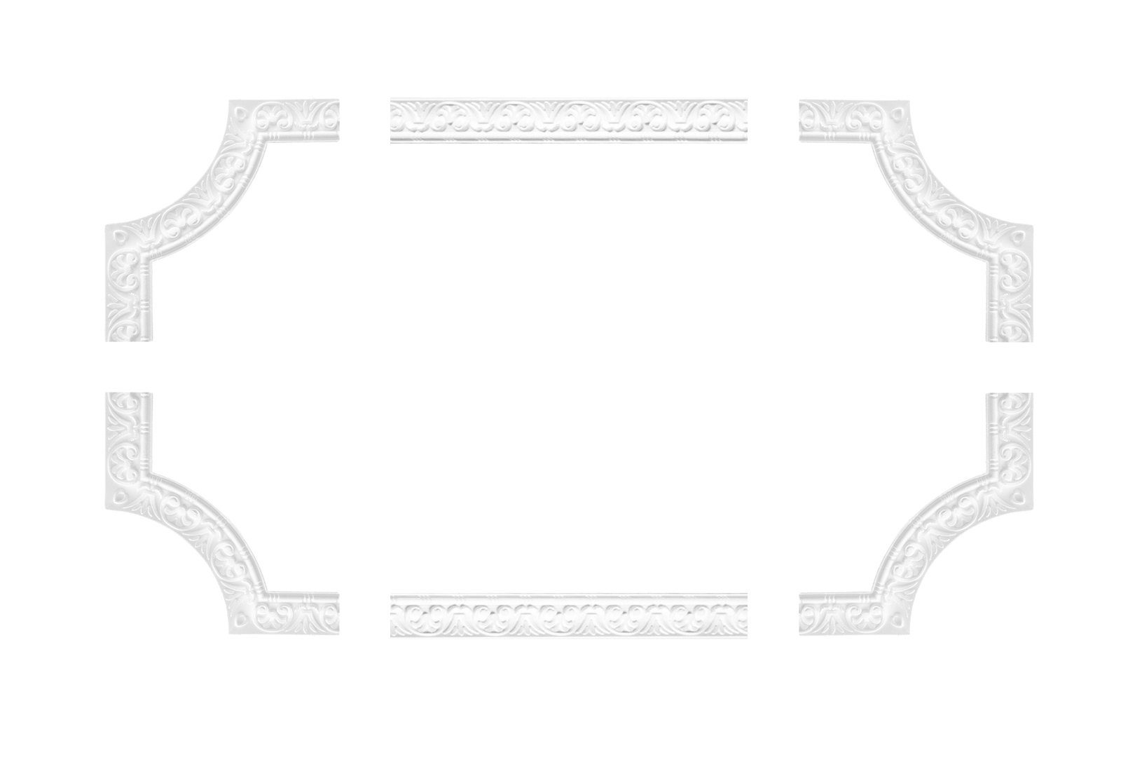 marbet design Zierleiste, Wand- und Deckenumrandung aus Styropor (EPS) - 2 Meter Flachleiste, leicht & formfestes, weißes Zierprofil - Wandleiste