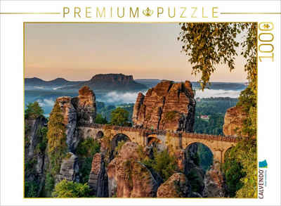 CALVENDO Puzzle CALVENDO Puzzle Basteibrücke in der Sächsischen Schweiz 1000 Teile Lege-Größe 64 x 48 cm Foto-Puzzle Bild von Gunter Kirsch, 1000 Puzzleteile
