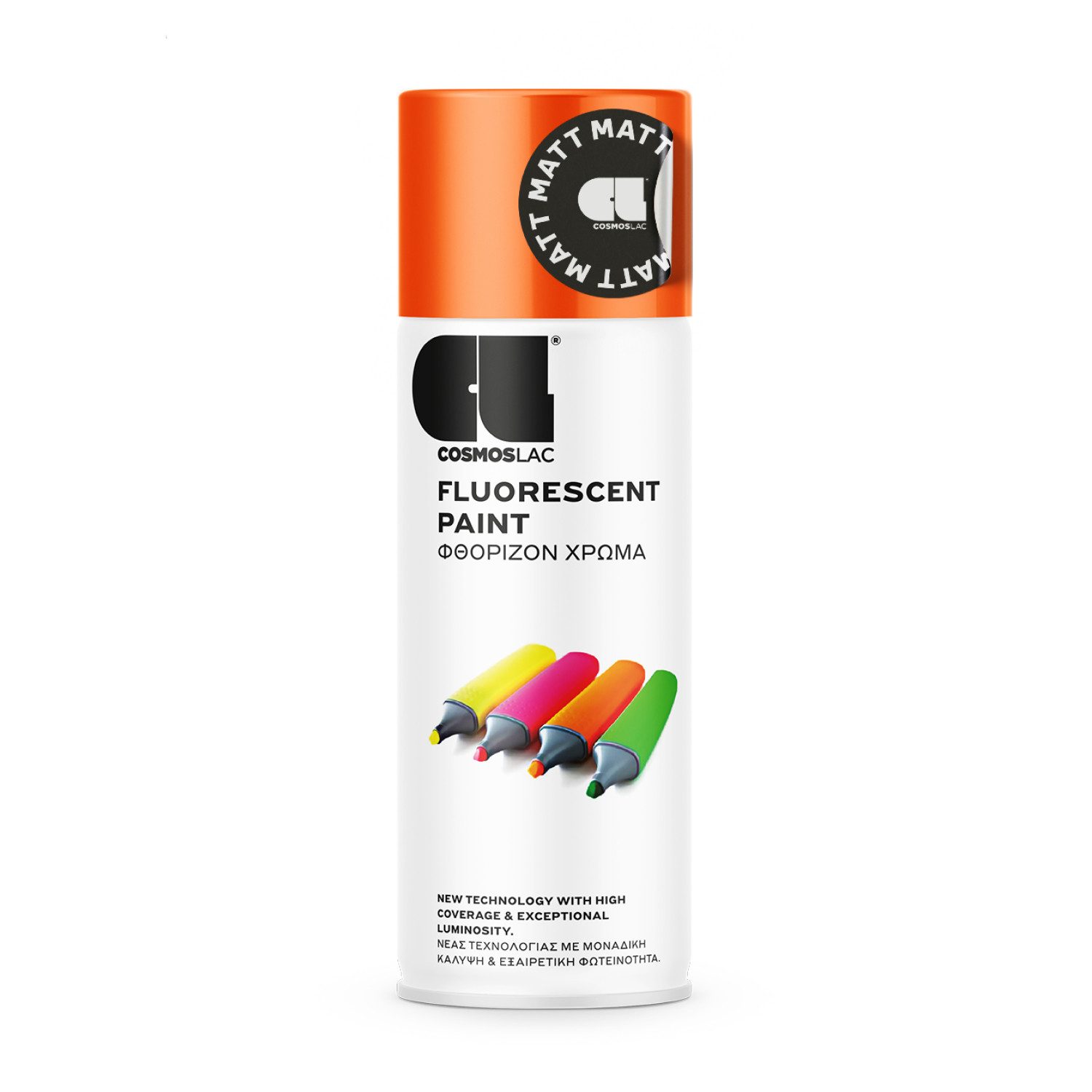 COSMOS LAC Sprühflasche Neon Sprühlack matt - Sprühdose Acryl Lackspray - Neonfarben DIY Lack.