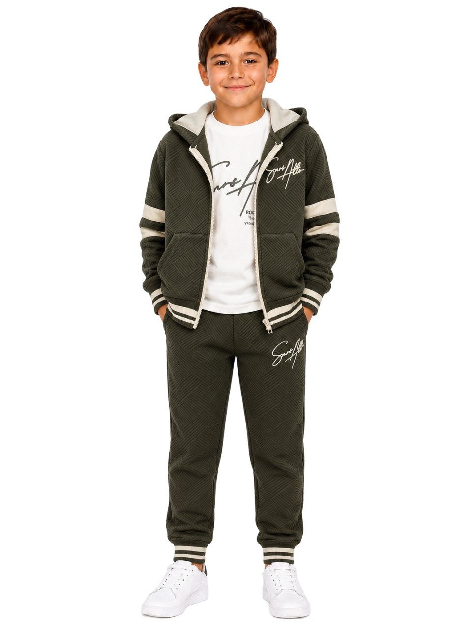 Fashion Boy Sweatanzug 3-teiliges Set mit Kapuzenjacke, Langarmshirt & Jogginghose JF7913 (Set, Kapuzenjacke, Langarmshirt & Jogginghose)