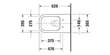 Duravit Bidet Wand-WC HAPPY D.2 RIMLESS tief, 365x620mm HygieneGlaze weiß