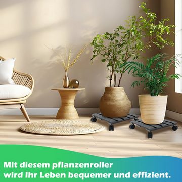 Bettizia Pflanzenroller 1x Pflanzenroller Rollbrett Kübelroller für Außen und Innen Grau/Braun