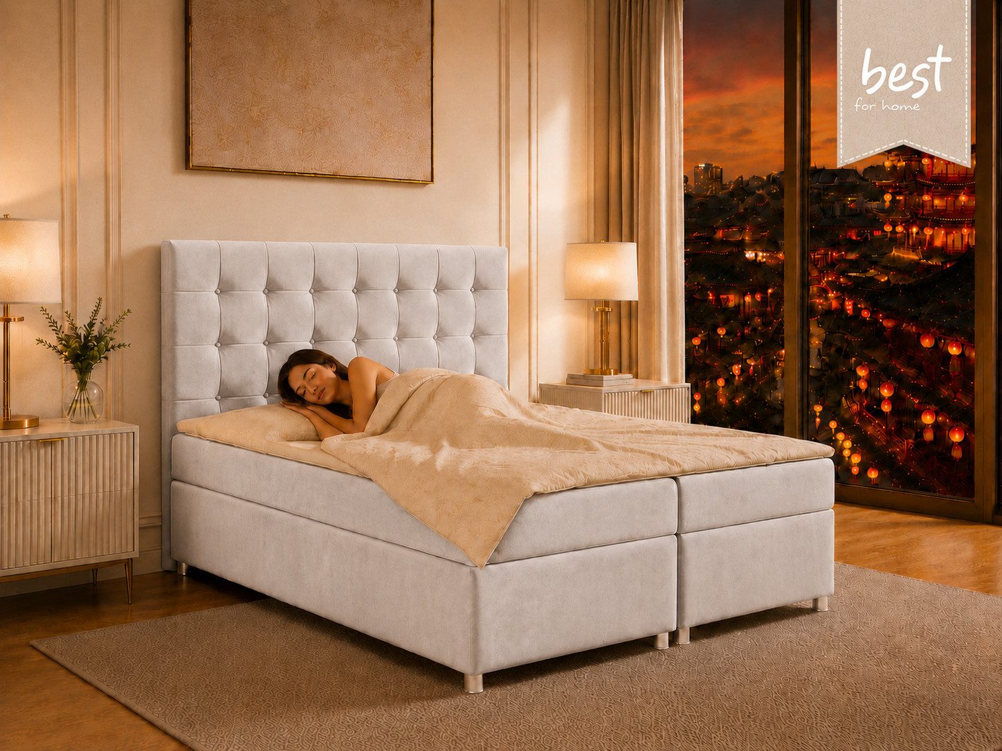 Best for Home Boxspringbett Trinity K-9 mit Stauraum & 7-Zonen Komfort – modern & komfortabel (Komplett-Set, 1-St., 140x200 160x200 180x200 200x200 cm), Handwerksqualität, TOP Preis-Leistungs-Verhältnis