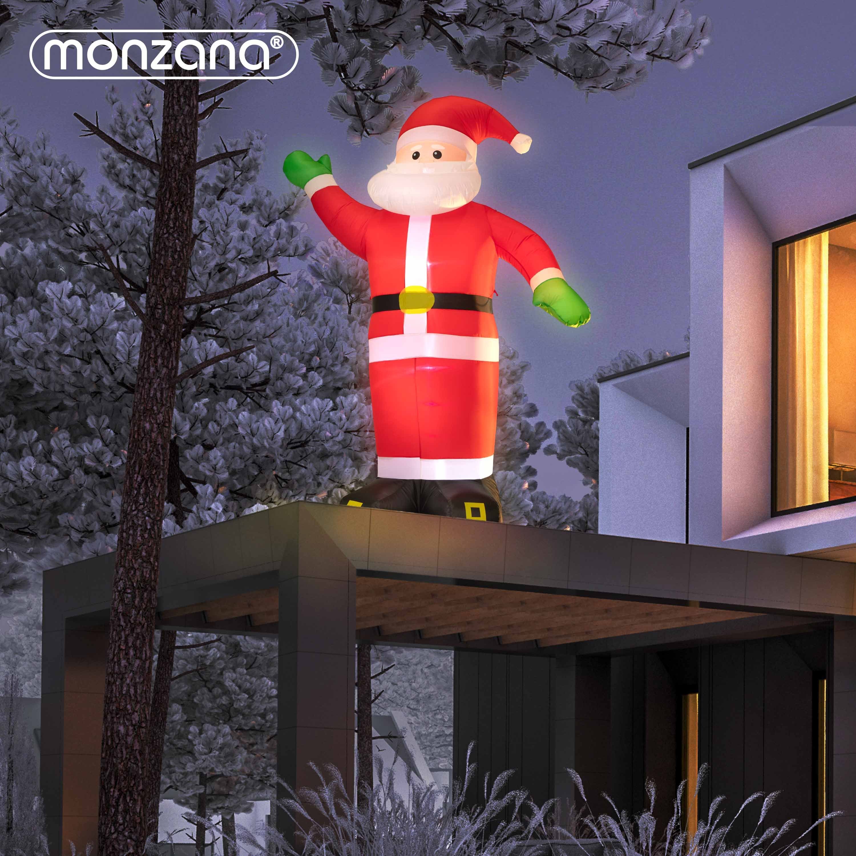 monzana Weihnachtsmann, Aufblasbarer XXL 250cm IP44 Befestigungsmaterial Außen LED Beleuchtet