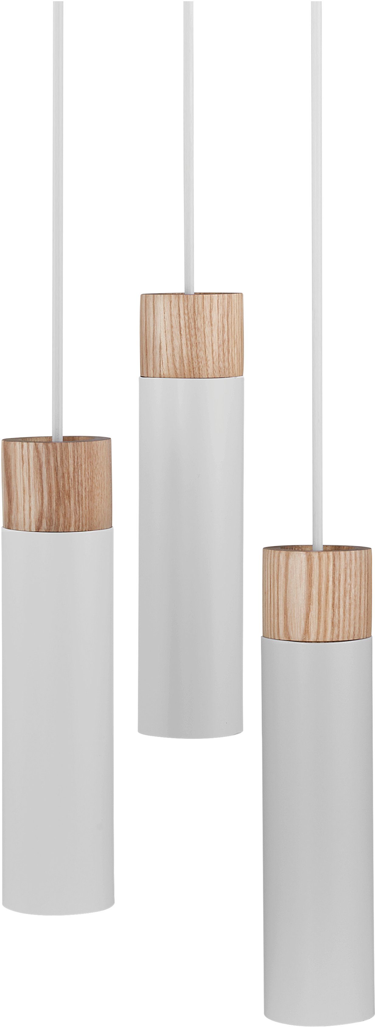 Nordlux Pendelleuchte TILO, ohne Leuchtmittel, Hängeleuchte, Holz Esche  Applikationen, geeignet für Standard GU10 LED Leuchtmittel