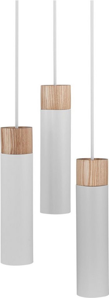 Nordlux Pendelleuchte TILO, ohne Leuchtmittel, Hängeleuchte, Holz Esche  Applikationen, geeignet für Standard GU10 LED Leuchtmittel