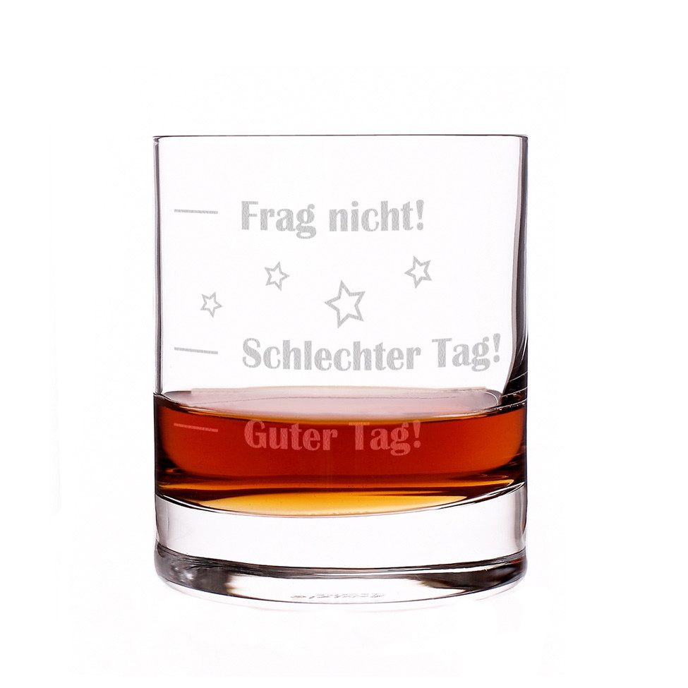 Whiskyglas mit Gravur "Stimmungsbarometer" - Lustiges Trinkglas für Whiskey