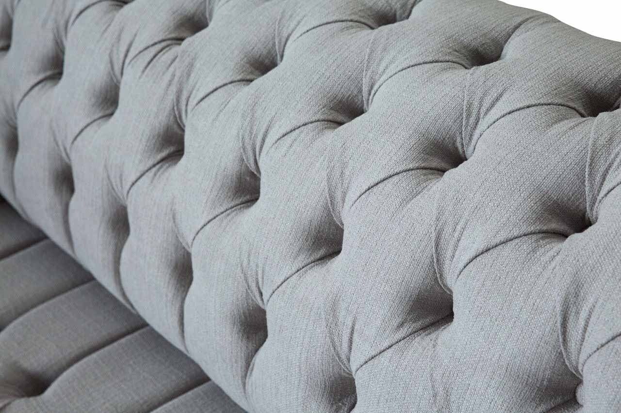 Sitzer Stoff Made Luxus In Textil Europe Chesterfield Couchen, 2 Polster Sofa Sofa Couch JVmoebel