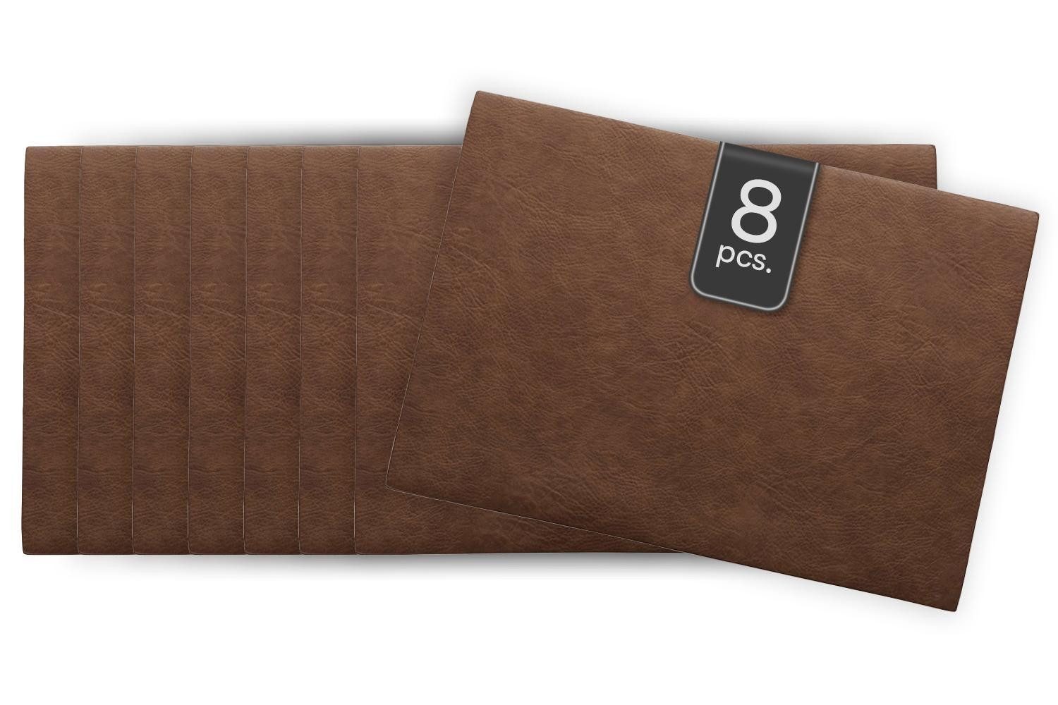 ASA SELECTION Platzset VEGAN LEATHER, Tisch-Sets, Karamell, B 33 cm, (Set, 8-St)