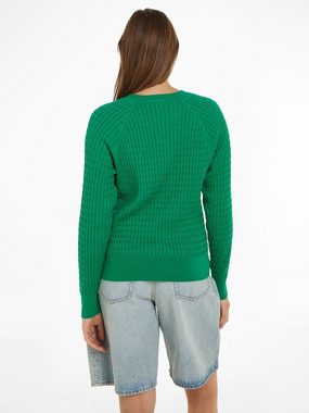 Tommy Hilfiger Rundhalspullover CO CABLE C-NK SWEATER mit Zopfmuster