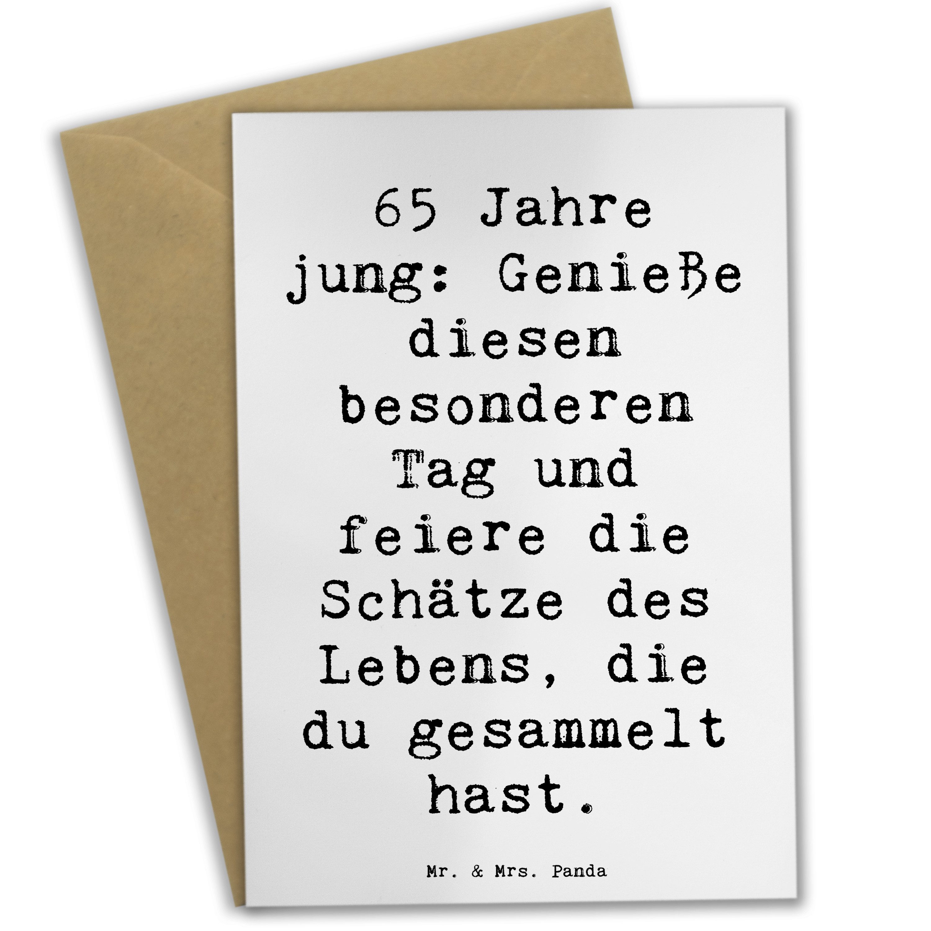 Mr. & Mrs. Panda Grußkarte Spruch 65. Geburtstag Feiern Weiß