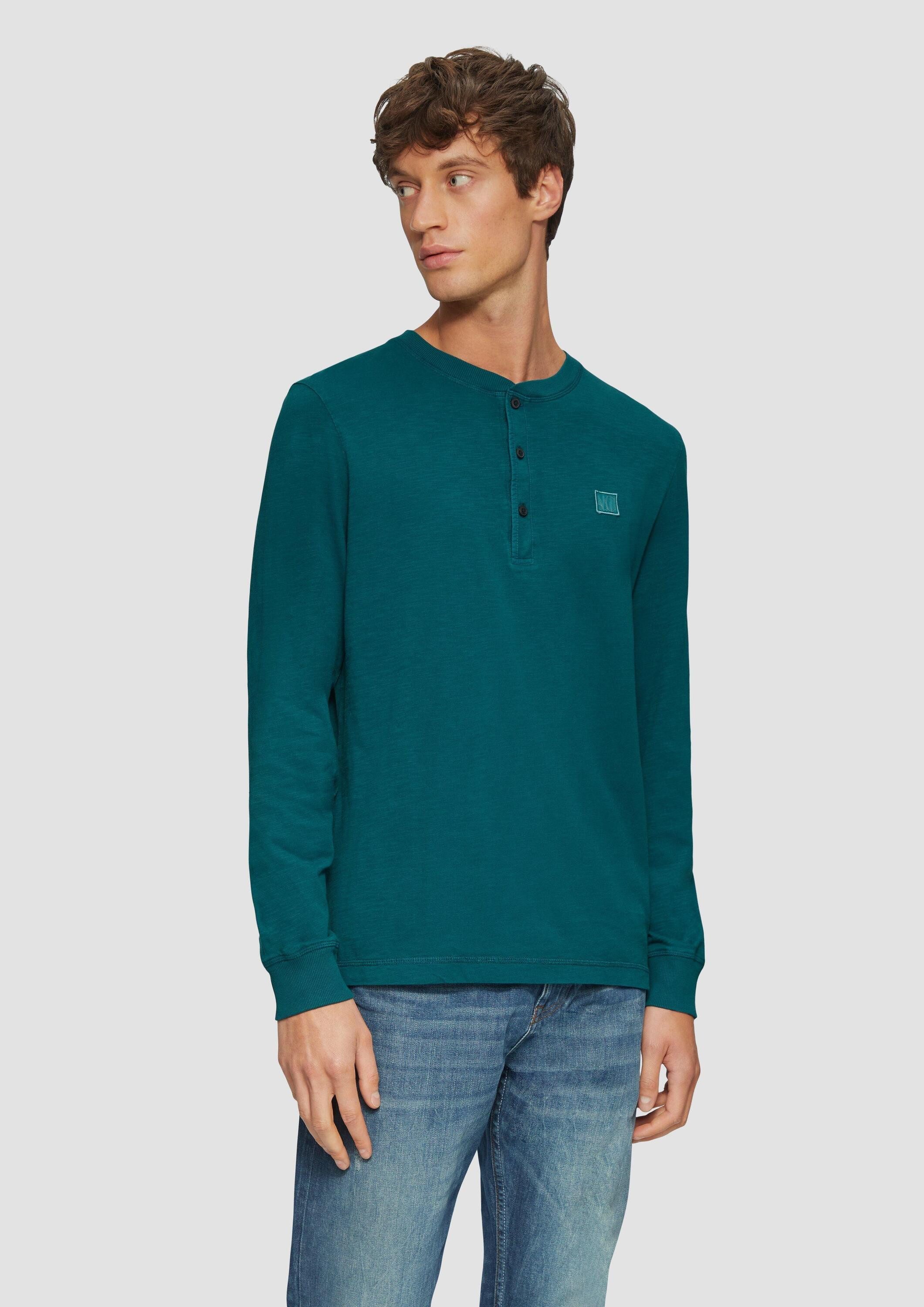 s.Oliver Langarmshirt T-Shirt Langarmshirt mit Henley-Ausschnitt und Garmen günstig online kaufen