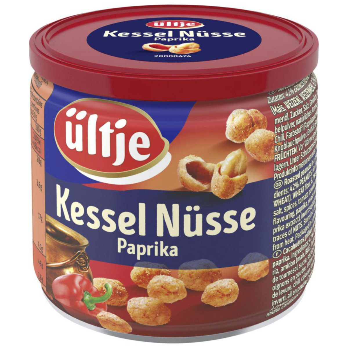 UELTJE Knabberei, Ültje Kessel Nüsse Paprika geröstete Erdnüsse im Teigmantel 150g