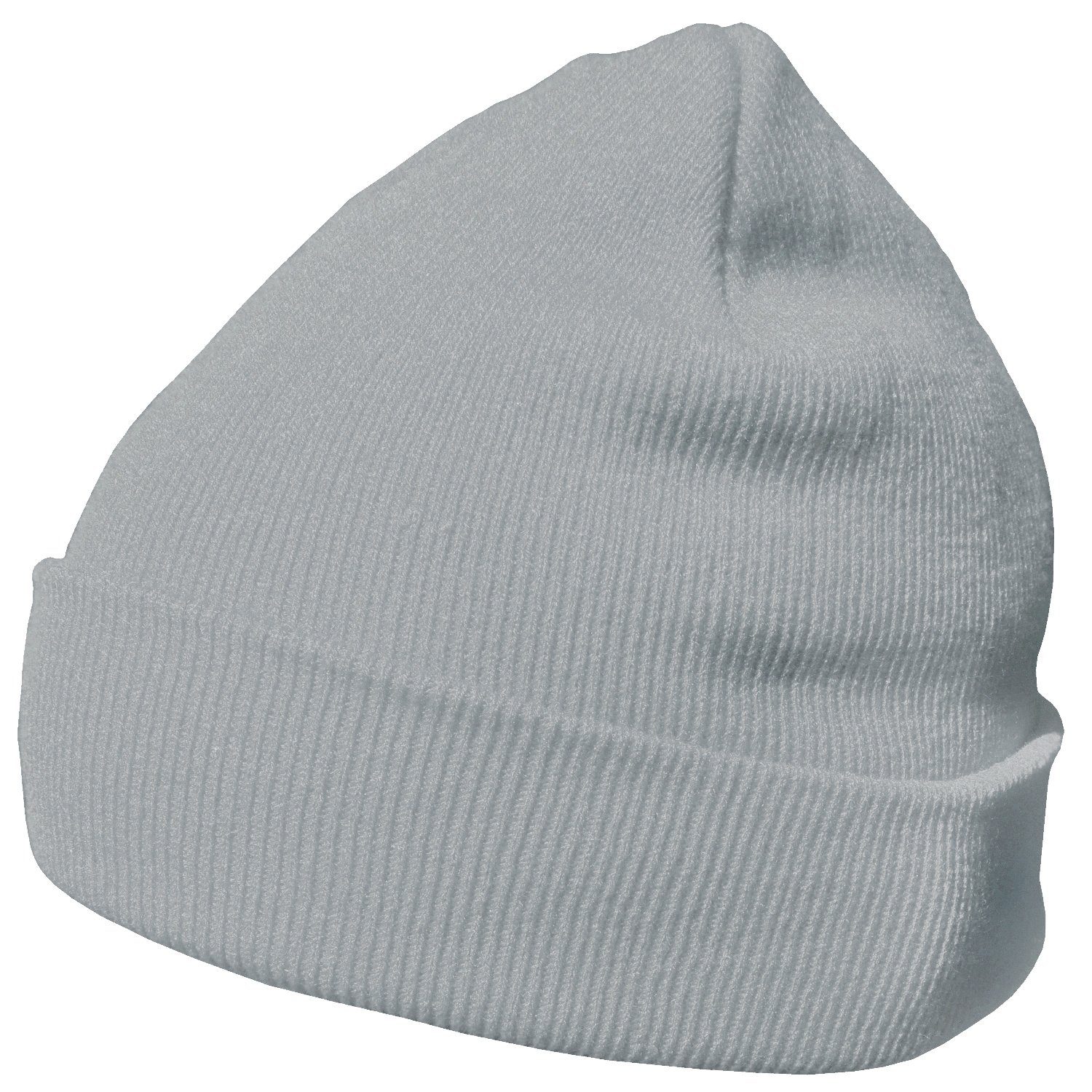 DonDon Beanie Mütze Beanie (Packung, 1-St) Wintermütze, klassisches Design, mit Krempe hellgrau