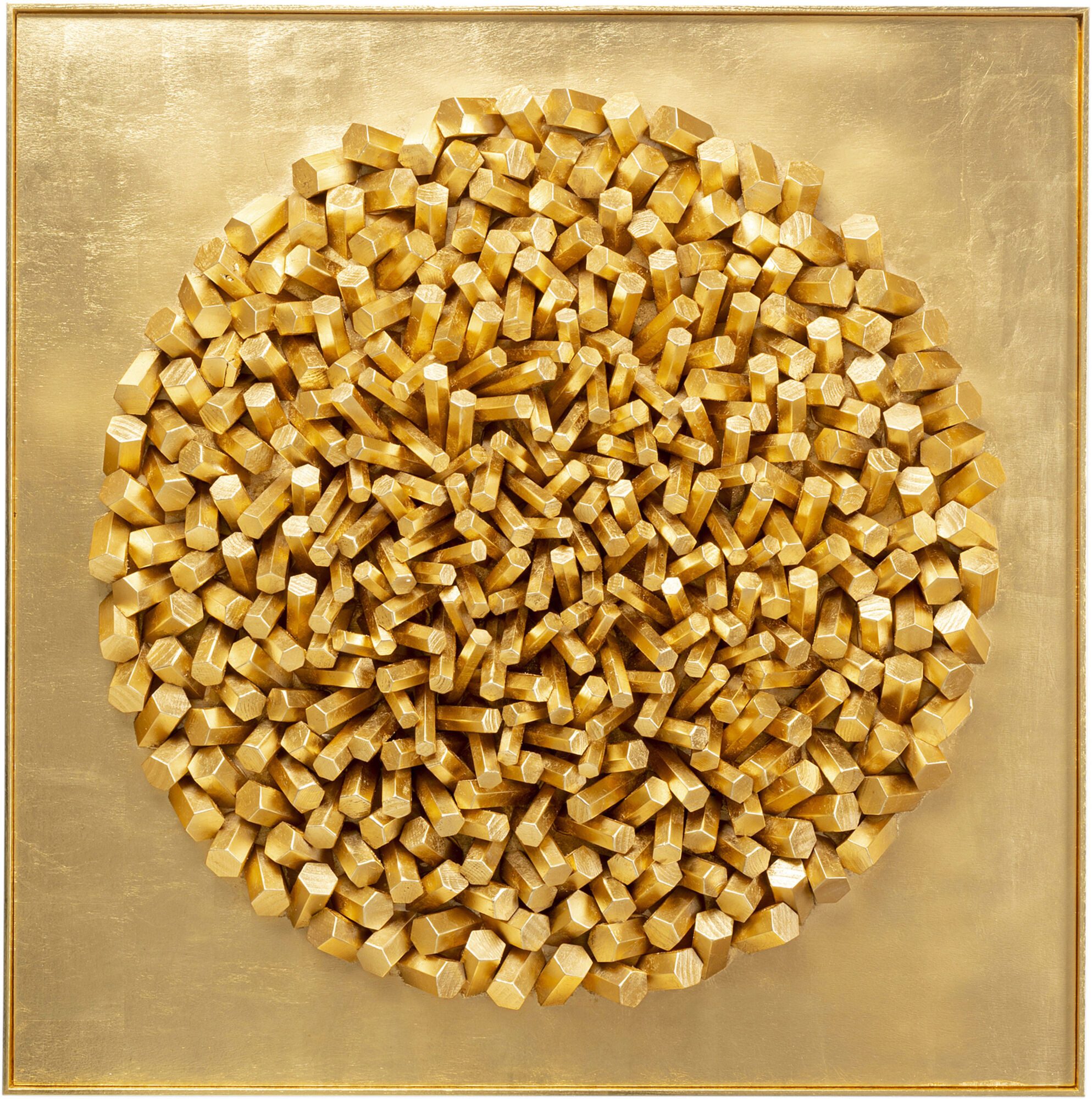 Wanddekoobjekt Wandobjekt Mikado Gold 120x120cm