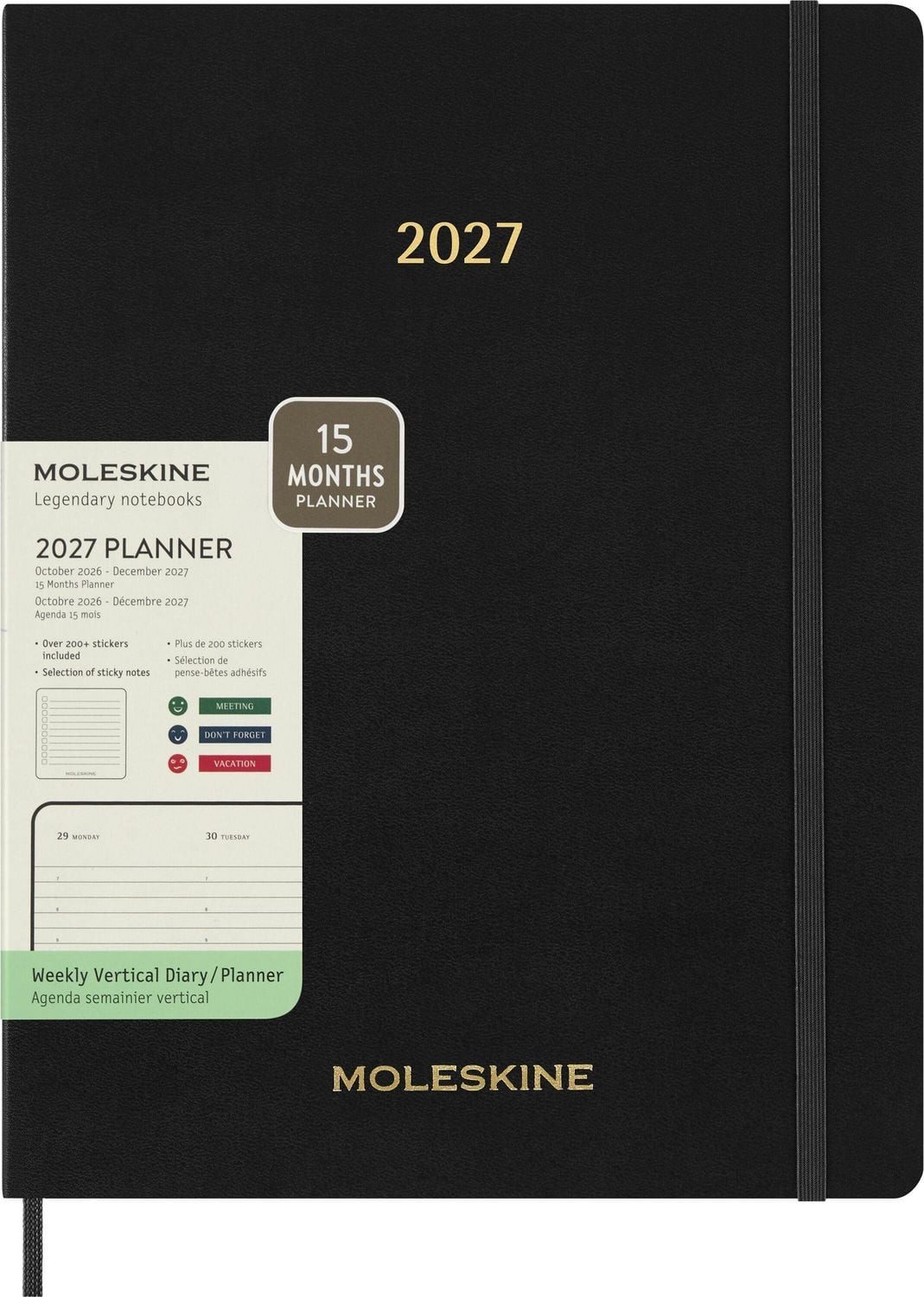 MOLESKINE Buchkalender Moleskine 15 Monate Essential Wochenkalender 2026/2027, 1 Wo = 2 Seite
